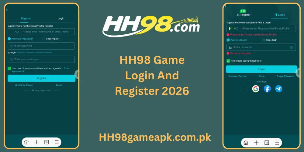 HH98 Game Login And Register
