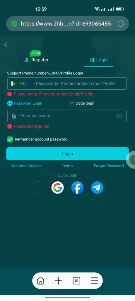 HH98 Register